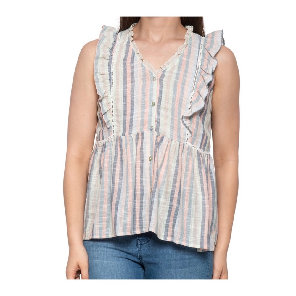 Ruffle Button-Down Shirt